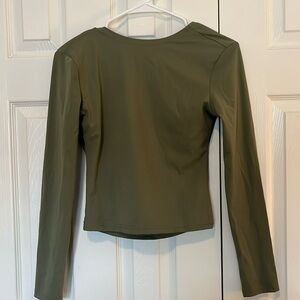 Open back long sleeve fitted top